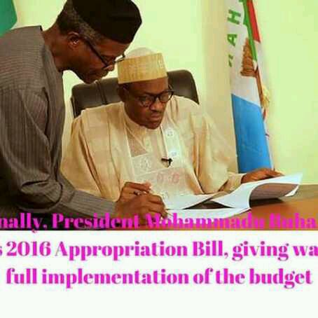 Finally Buhari signs 2016 Budget into law