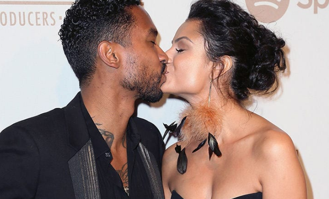Miguel and his high school sweetheart Nazanin Mandi obtain marriage license in Los Angeles courthouse