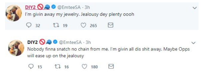 Emtee gives out neck chain to ease out jealousy