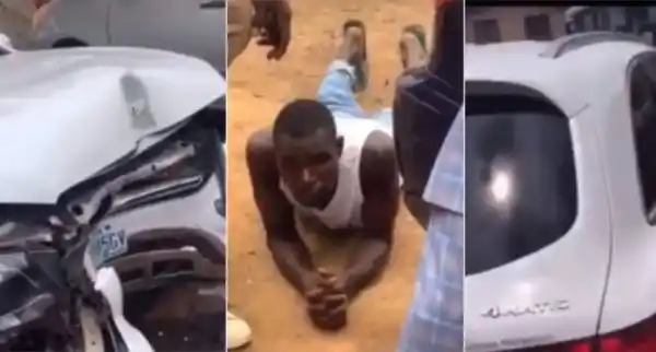 Car wash man in trouble after crashing client’s Mercedes Benz (Video)